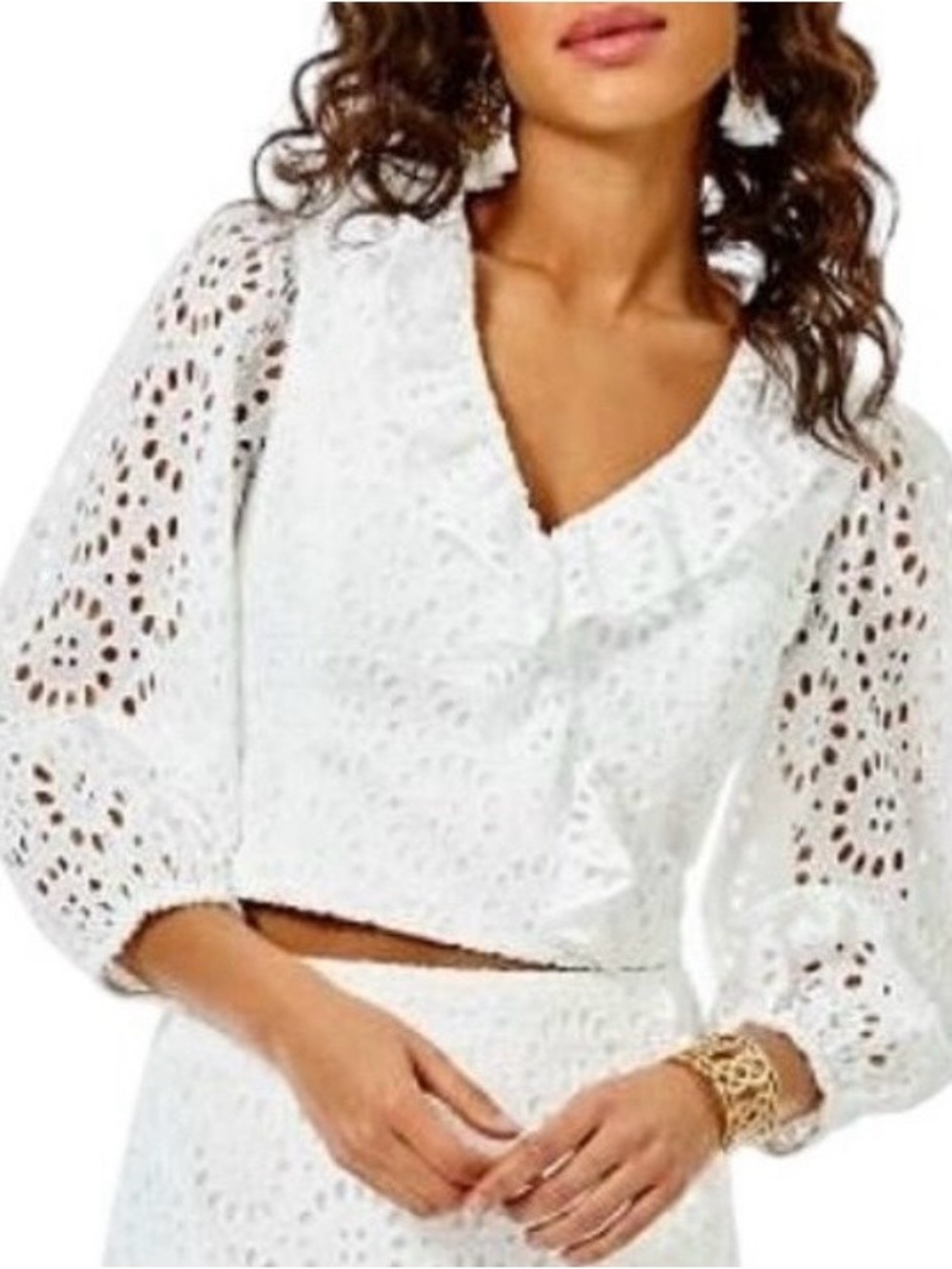 NWT Lilly Pulitzer Roca Top in Resort White Beach Paradise Eyelet